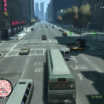 Нико едет по встречке на автобусе Grand Theft Auto (800x600px, 87.7Kb)