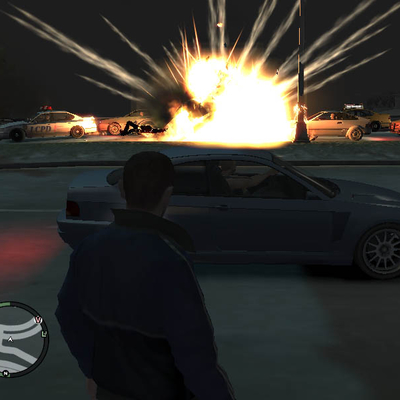 Взрыв автомобиля на трассе Grand Theft Auto (800x600px, 64.5Kb)