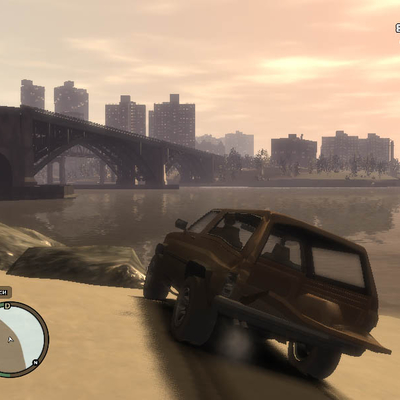 Берег реки и внедорожник Grand Theft Auto (800x600px, 67.8Kb)