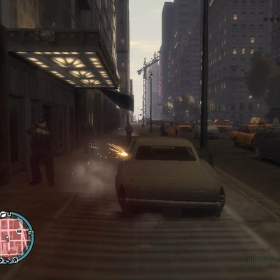 Полицейский стреляет по автомобилю Grand Theft Auto (800x600px, 61.0Kb)