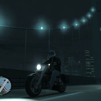 На мотоцикле по ночному Либерти-Сити Grand Theft Auto (800x600px, 52.4Kb)