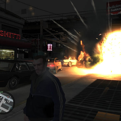 Взрыв на улице в Либерти-Сити Grand Theft Auto (800x600px, 73.5Kb)