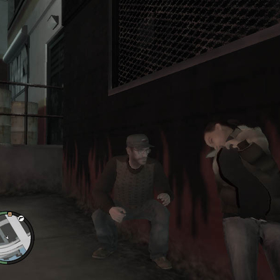 Девушку сплющило, Нико наблюдает Grand Theft Auto (800x600px, 57.7Kb)