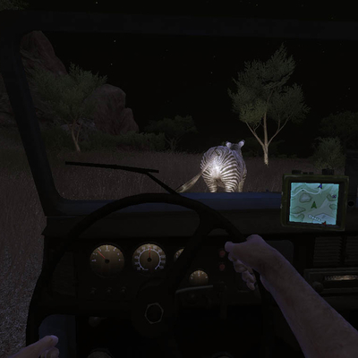 Погоня за зеброй на джипе ночью в Африке Far Cry (1024x768px, 75.1Kb)