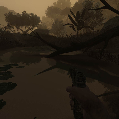 Реалистичные отражения в луже Far Cry (1024x768px, 77.9Kb)
