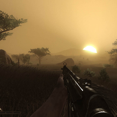 Красивый закат в саванне Far Cry (1024x768px, 93.2Kb)